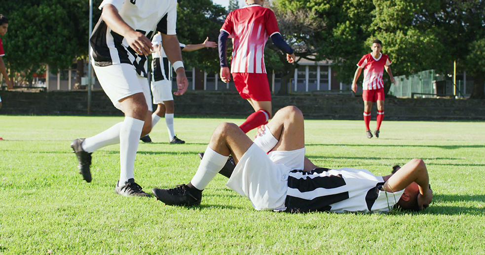 injured soccer player on field